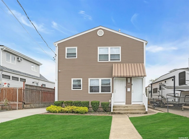 view of front of house with a front yard