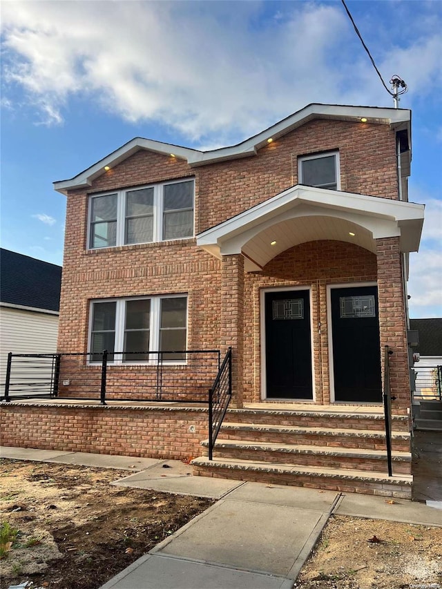 view of front facade featuring covered porch