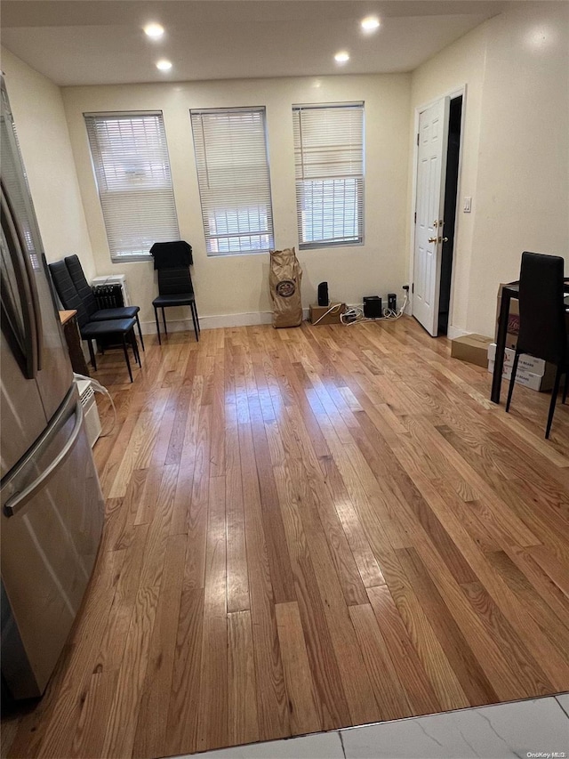 living area featuring light hardwood / wood-style flooring