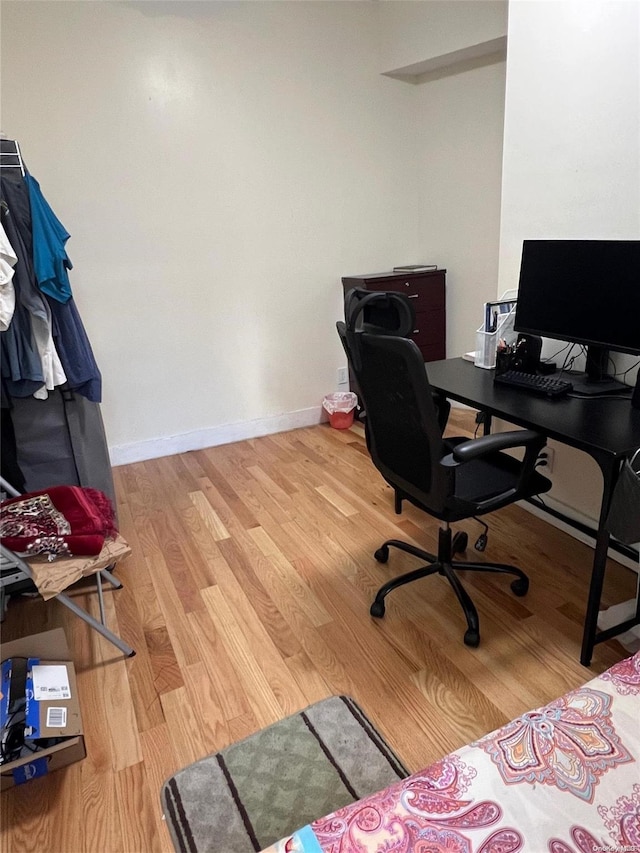 office featuring hardwood / wood-style flooring