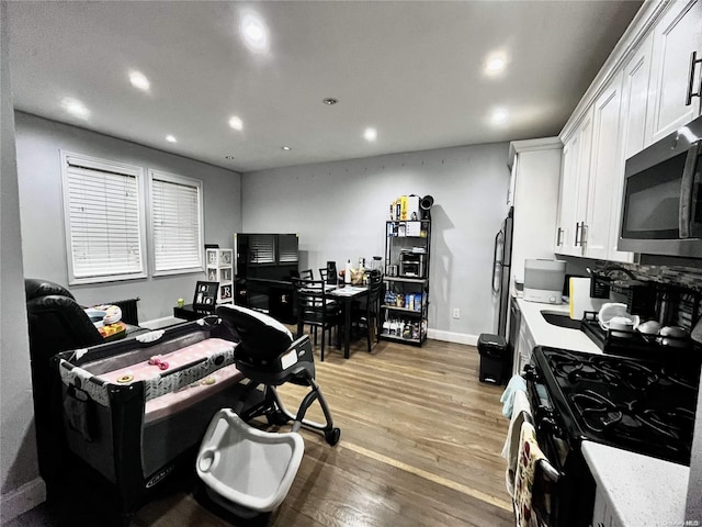 home office featuring light wood-type flooring