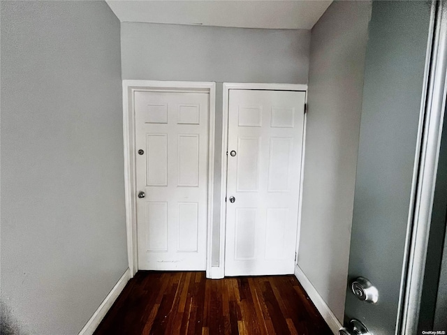 interior space featuring dark wood-type flooring