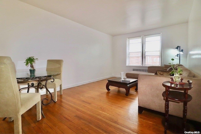 living room with hardwood / wood-style flooring