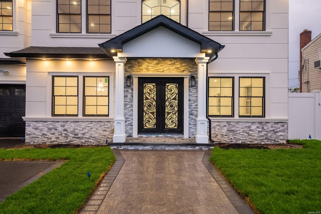 12 Hoover Ln, Bethpage, NY 11714 - property entrance featuring stone siding and stucco siding