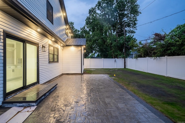 12 Hoover Ln, Bethpage, NY 11714 - fenced backyard featuring a patio