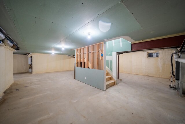 12 Hoover Ln, Bethpage, NY 11714 - unfinished basement with stairway