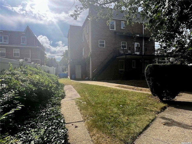 view of yard with a deck