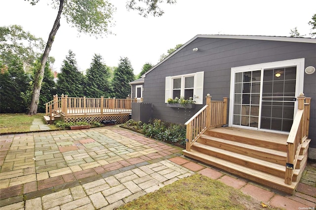 view of patio featuring a deck