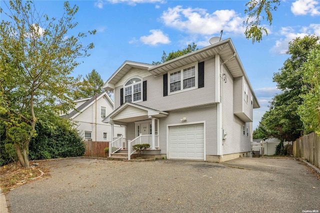 front facade with a garage