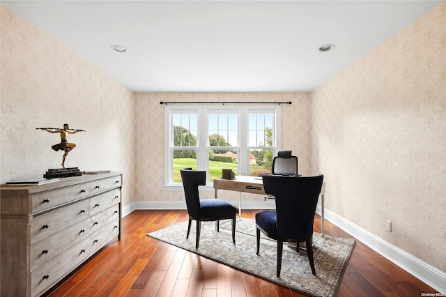 office space featuring light hardwood / wood-style flooring