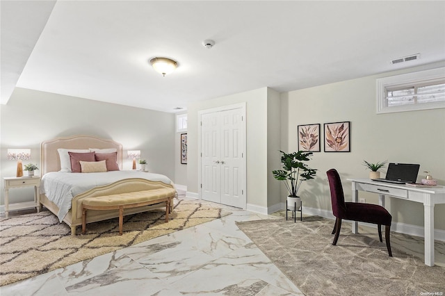 bedroom with a closet