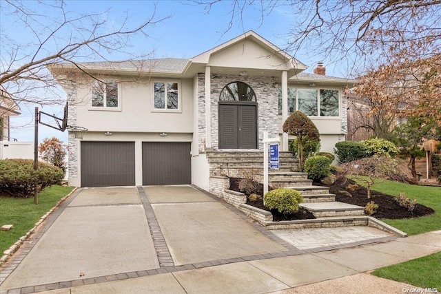 view of front of home featuring a garage