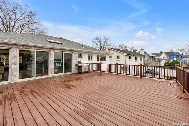 deck featuring area for grilling