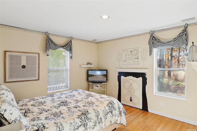 bedroom featuring wood-type flooring