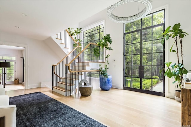 interior space featuring light hardwood / wood-style floors and a wealth of natural light