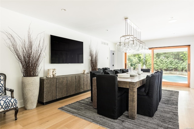 dining room featuring light wood-type flooring