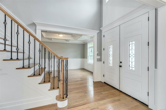 entryway featuring light hardwood / wood-style flooring