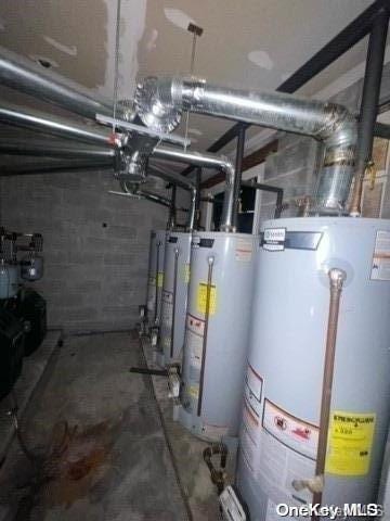 utility room featuring gas water heater