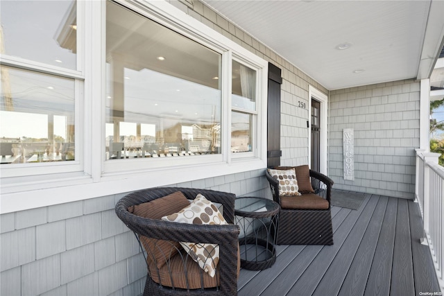 wooden terrace with covered porch