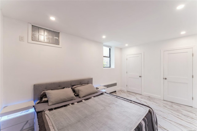 bedroom with radiator