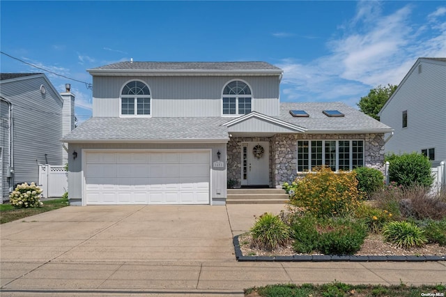 view of property with a garage