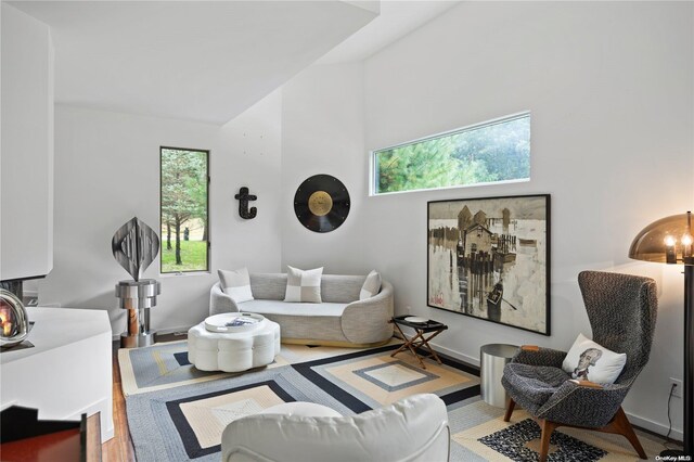 707 Pleasure Dr, Flanders, NY 11901 - living area featuring healthy amount of natural light and wood finished floors