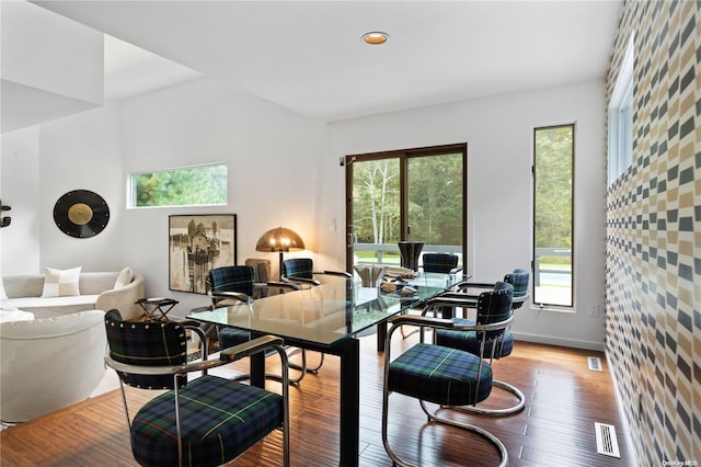 office area featuring hardwood / wood-style flooring