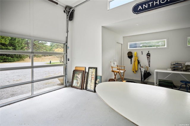 bedroom featuring concrete floors