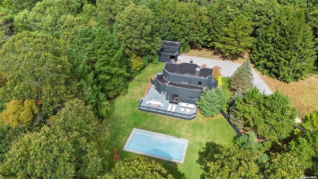 707 Pleasure Dr, Flanders, NY 11901 - aerial overview of property's location featuring a forest