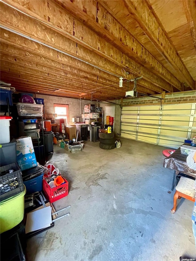 garage featuring a garage door opener