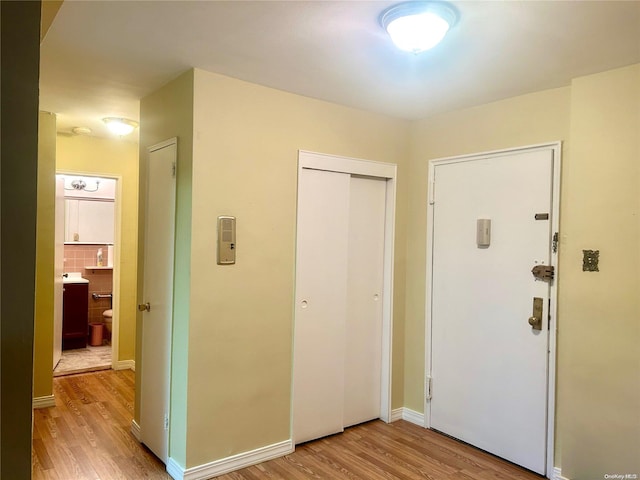 foyer featuring light hardwood / wood-style flooring