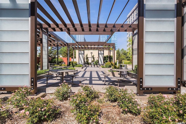 view of patio / terrace with a pergola