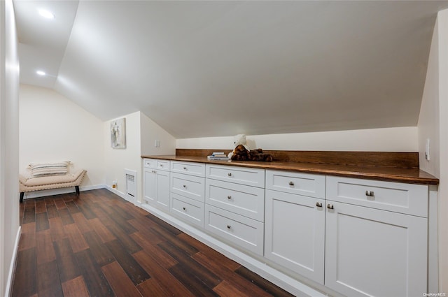 410 Church Ave, Woodmere, NY 11598 - additional living space featuring vaulted ceiling, dark wood-style floors, and recessed lighting