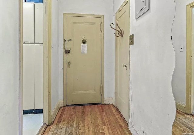 hall featuring light hardwood / wood-style floors