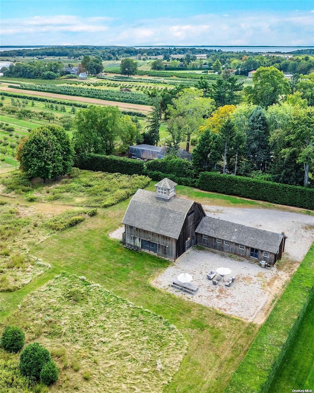 bird's eye view with a rural view