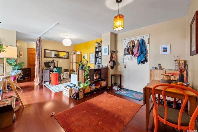 living room with hardwood / wood-style floors