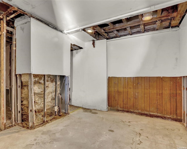475 W 140th St, New York Manhattan, NY 10031 - unfinished below grade area with wood walls and wainscoting