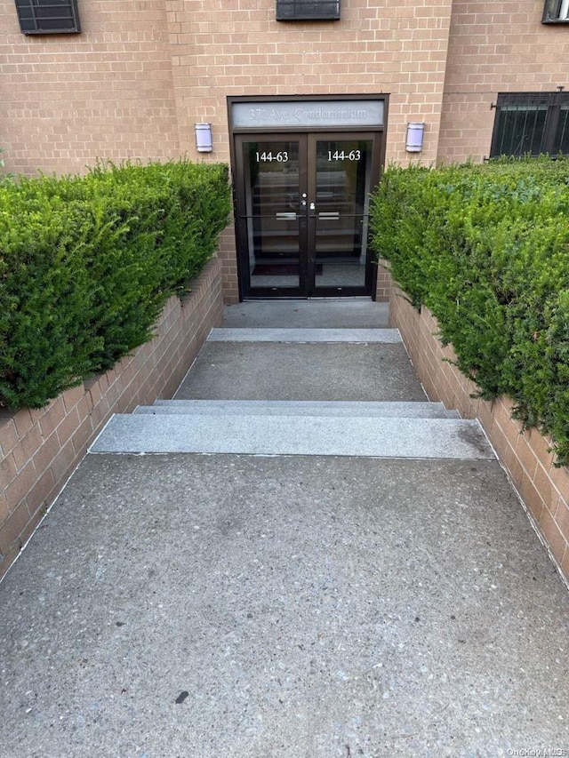 view of exterior entry with french doors