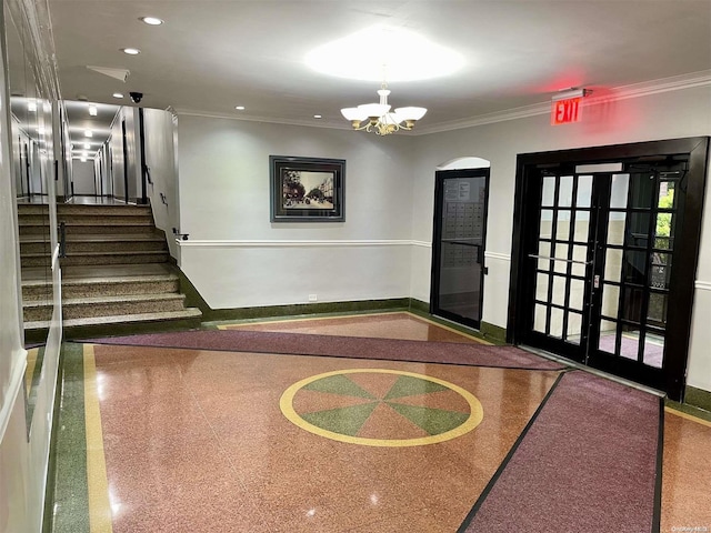 37-27 86th St Unit 4A, Jackson Heights, NY 11372 - common area featuring ornamental molding, recessed lighting, and stairs