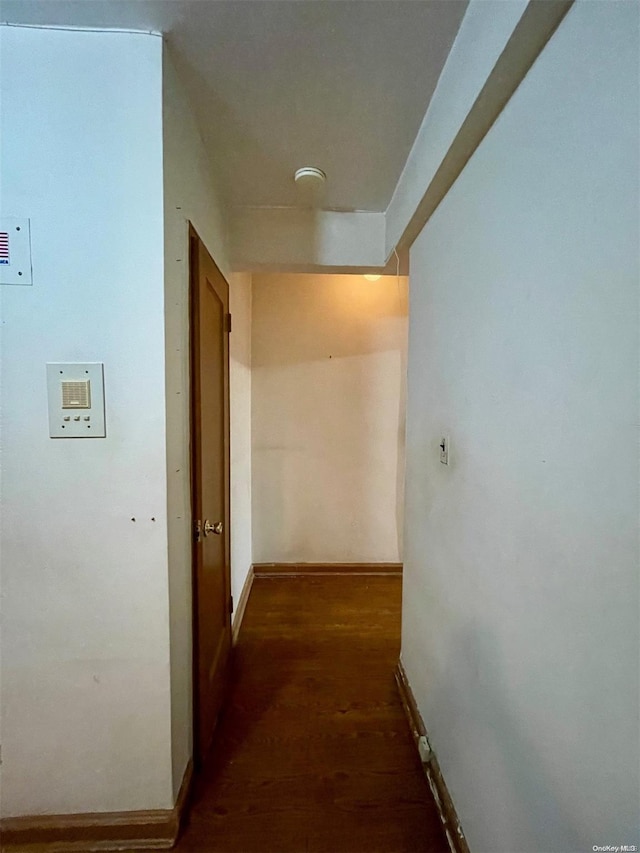 37-27 86th St Unit 4A, Jackson Heights, NY 11372 - hallway with dark wood finished floors and baseboards
