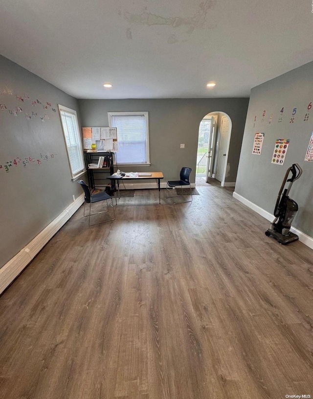 interior space with a healthy amount of sunlight and wood-type flooring