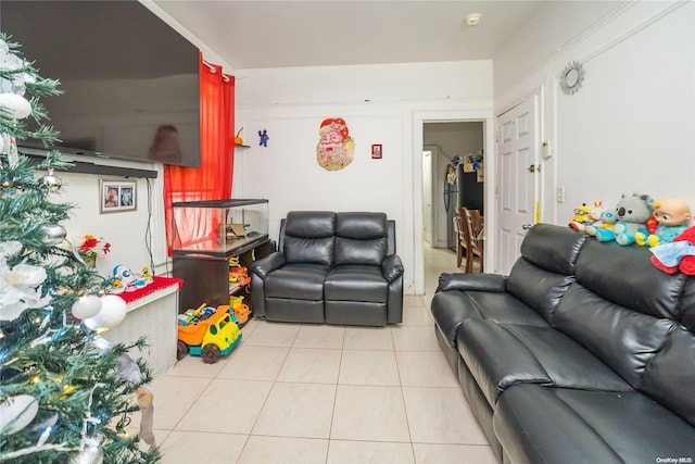 view of tiled living room