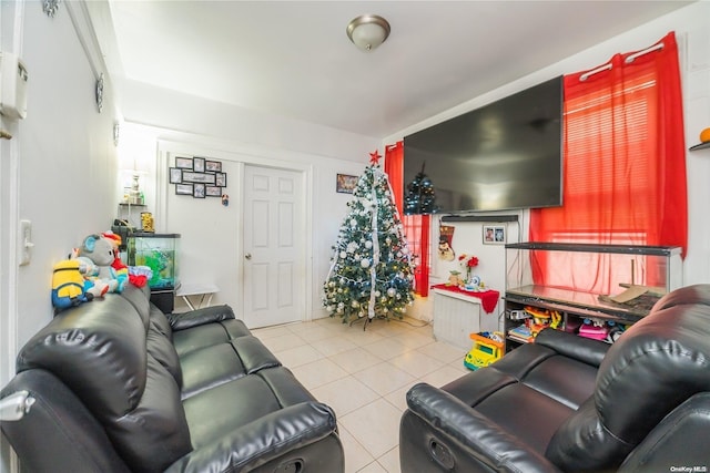 view of tiled living room