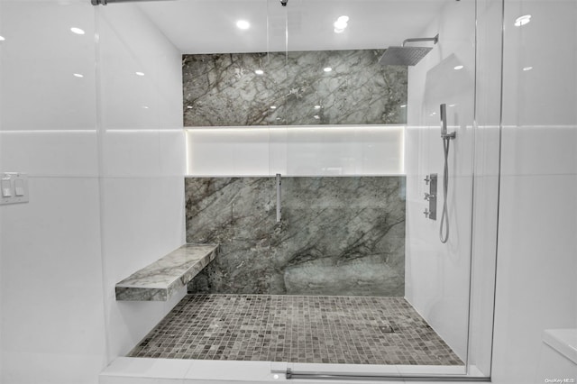 bathroom with walk in shower