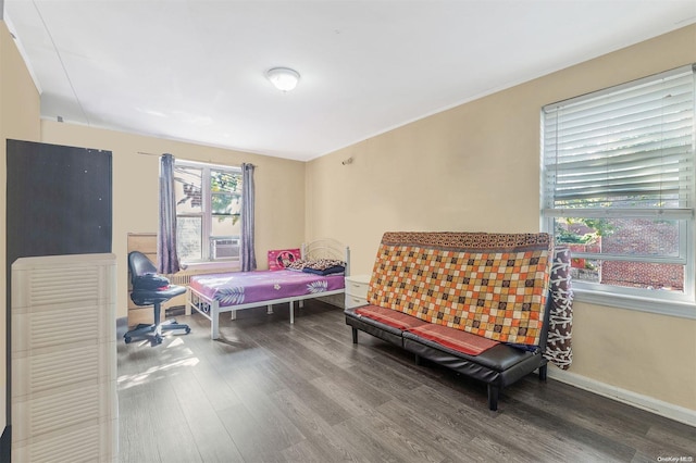 bedroom with hardwood / wood-style floors