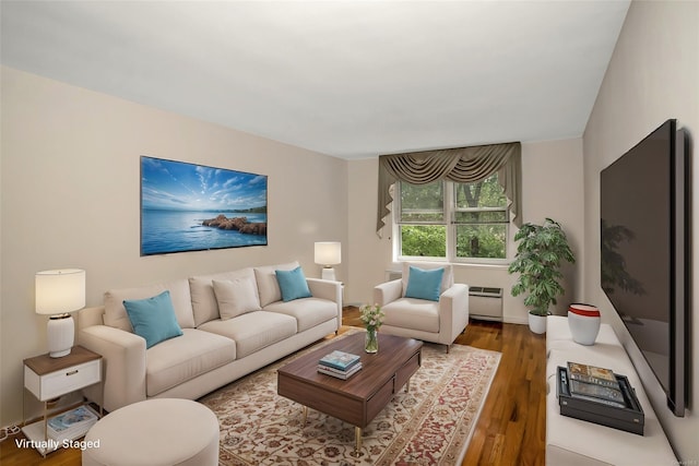 living room featuring hardwood / wood-style flooring