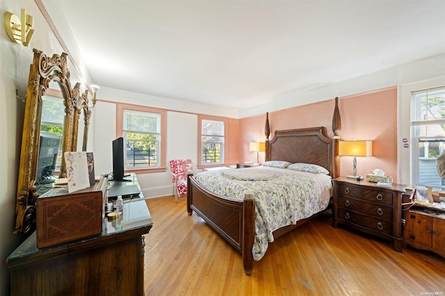 bedroom featuring light wood-type flooring