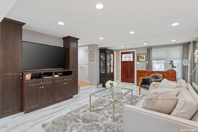 living room featuring light hardwood / wood-style flooring