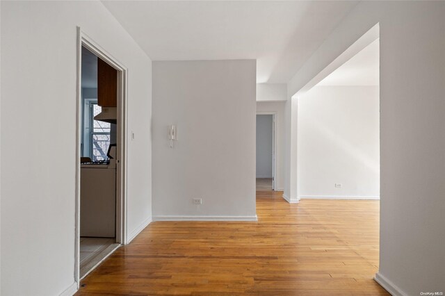 empty room featuring light hardwood / wood-style floors