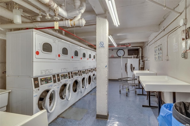 washroom featuring washer and dryer and stacked washer and dryer